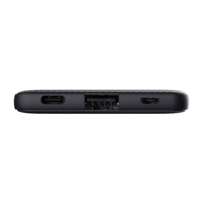 Trust Primo Powerbank 5000mAh Batería Externa Ultrafina 15W Carga Rápida USB-C/A, Hecha con Materiales Reciclados, Color Negro - 24679